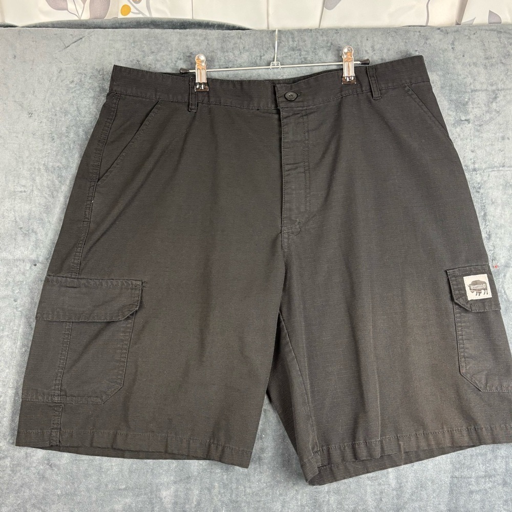 Buffalo David Bitton Black Cargo Shorts Relaxed Fit